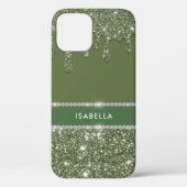 Modern Chic Sage Green Glitzer Sparkle Diamond Case-Mate iPhone Hülle (Rückseite)