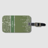 Modern Chic Sage Green Glitzer Sparkle Diamond Gepäckanhänger (Vorderseite (Horizontal))