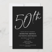 Modern Chic Script 50. Geburtstagsparty Einladung (Vorderseite)