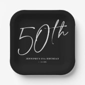 Modern Chic Script 50. Geburtstagsparty Pappteller (Vorderseite)