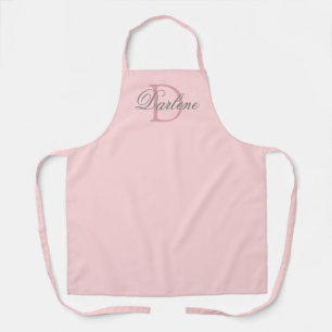 Modern Chic Script Blush Pink Monogram Name Schürze