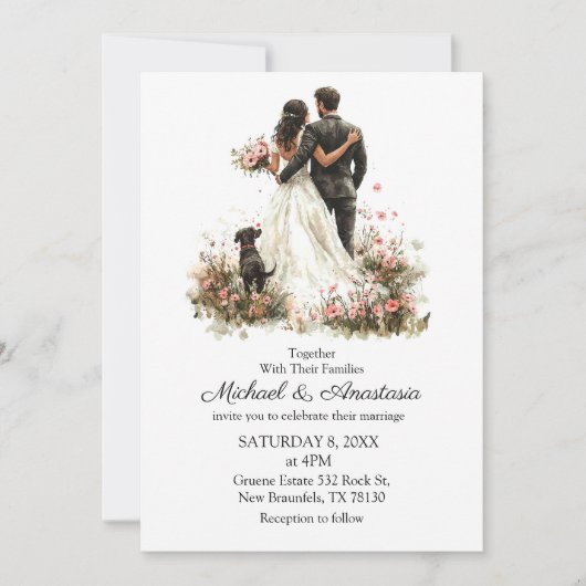 modern chic script budget wedding invitation mitteilungskarte (Vorderseite)