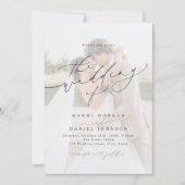 Modern Chic Script Elegant Photo Wedding  Einladung (Vorderseite)