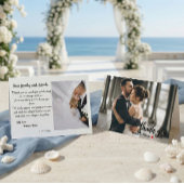 Modern Chic Script Love Heart Wedding Photo Dankeskarte