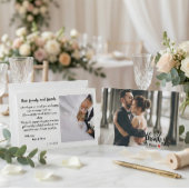 Modern Chic Script Love Heart Wedding Photo Dankeskarte