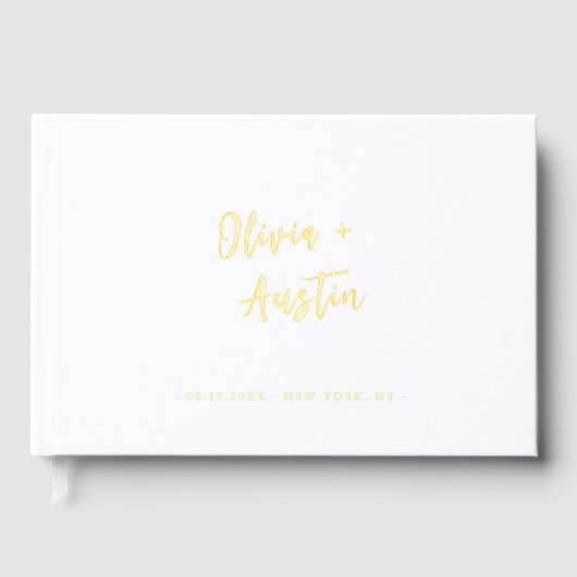 Modern Chic Script Minimalist Wedding Gästebuch (Vorderseite)