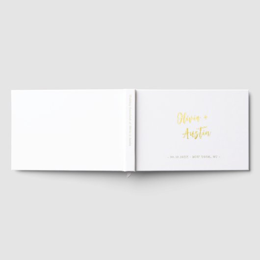 Modern Chic Script Minimalist Wedding Gästebuch (Voll)