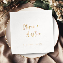 Modern Chic Script Minimalist Wedding Servietten Mit Folie