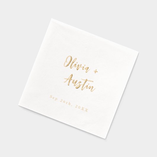 Modern Chic Script Minimalist Wedding Servietten Mit Folie (Links)