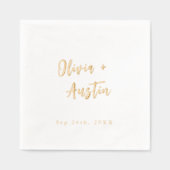Modern Chic Script Minimalist Wedding Servietten Mit Folie (Vorderseite)