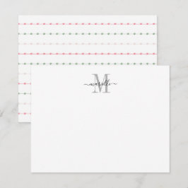 Modern Chic Script Monogram Mitteilungskarte