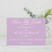 Modern Chic Script Name Mauve Save the Date Ankündigung (Stehend Vorderseite)