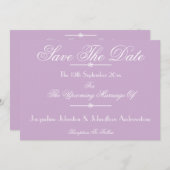 Modern Chic Script Name Mauve Save the Date Ankündigung (Vorne/Hinten)