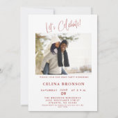 Modern Chic Script Photo 2024 Minimal Grad Party Einladung (Rückseite)