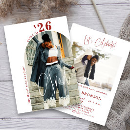 Modern Chic Script Photo 2024 Minimal Grad Party  Einladung