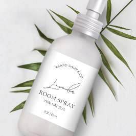 Modern Chic Script Simple Logo Room Spray Bottle