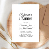 Modern Chic Script Wedding Rehearsal Dinner Einladung