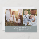 Modern Chic Seafoam Foto Collage Weihnachten News (Vorderseite)