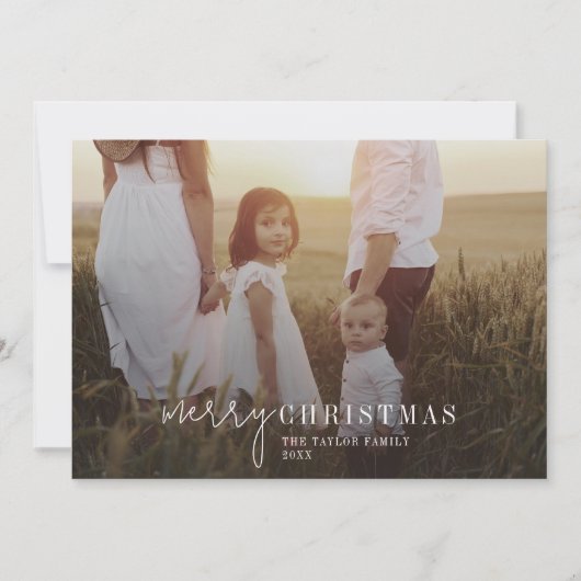 Modern Chic Seafoam Foto Weihnachten (Vorderseite)