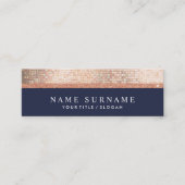 Modern Chic Sequin MidnightBlue Mini Business Card Mini Visitenkarte (Vorderseite)