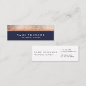 Modern Chic Sequin MidnightBlue Mini Business Card Visitenkarte (Vorne/Hinten)