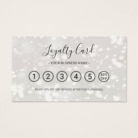 Modern Chic Shiny Loyalty Punch Card (Vorderseite)