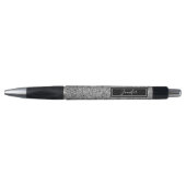Modern Chic Silver Glitzer Glam Personalisiert Pen Kugelschreiber (Vorderseite)