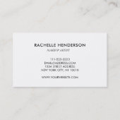 Modern chic silver minimalist professional visitenkarte (Rückseite)