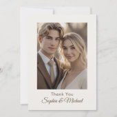 Modern Chic Simple Danke-Card-Foto Dankeskarte (Vorderseite)