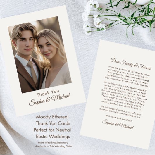 Modern Chic Simple Danke-Card-Foto Dankeskarte