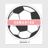 Modern Chic Soccer Ball Girly Pink Sports Monogram Aufkleber (Blatt)