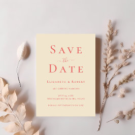Modern Chic Soft Coral Typografy Save the Date Einladung