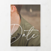 Modern Chic Statement Save The Date Photo Card Dreifach Gefaltete Einladung (Cover)