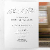 Modern Chic Statement Zwei Foto Save the Date Card Dreifach Gefaltete Einladung (Innen Erste Seite)