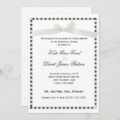 Modern Chic Taupe Satin Ribbon Probe Abendessen Einladung (Vorne/Hinten)