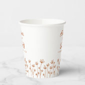 Modern Chic Terracotta Blume Erstgeburt Pappbecher (Links)
