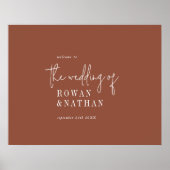 Modern Chic Terracotta Printable Wedding Welcome Poster (Vorne)