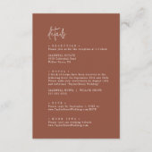 Modern Chic Terracotta Rost Hochzeitsstimmung Begleitkarte (Vorderseite)