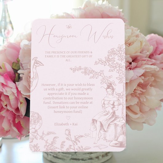 Modern Chic Toile Bridal Wedding Honeymoon Fund Begleitkarte