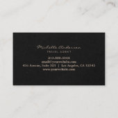 Modern Chic Travel Agent World Map Gold Glitzer Visitenkarte (Rückseite)