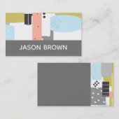 modern chic trendy geometrisch abstrakt visitenkarte (Vorne/Hinten)