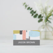 modern chic trendy geometrisch abstrakt visitenkarte (Stehend Vorderseite)