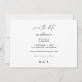 Modern Chic Two Foto Save the Date weiß Einladung (Rückseite)