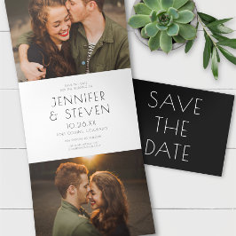 Modern + Chic Type Save the Date Fotokarte Dreifach Gefaltete Einladung