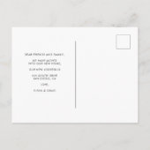 Modern chic typography Foto Bewegende Ankündigung Postkarte (Rückseite)