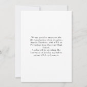 Modern Chic Typography Graduation Photo Ankündigung (Rückseite)