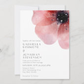 Modern Chic Watercolor Blush Poppy Gray Wedding Einladung (Vorderseite)