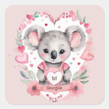 Modern Chic Watercolor Koala Pink Geburtstagsparty