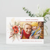 Modern Chic Watercolor Weihnachten Botanisches Fot (Stehend Vorderseite)