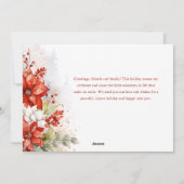 Modern Chic Watercolor Weihnachten Botanisches Fot (Rückseite)